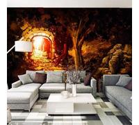 XLMING Arbres Tridimensionnels Arches Chemins Extension Spatiale 3D Papier Peint Texture Soyeuse Intissé Salle à Manger Bureau D'étude Canapé Chambre Salon TV Mur-150cm×105cm