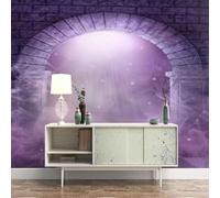 XLMING Arche D'Architecture Simple Stéréoscopique Violette 3D Papier Peint Premium Texturé Soie Bureau Salle à Manger Salon Chambre Coucher Canapé TV Mur-430cm×300cm
