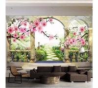 XLMING Arche Florale Rose En Trois Dimensions Dans Un Jardin 3D Papier Peint Premium Texturé Soie Bureau Salle à Manger Salon Chambre Coucher Canapé TV Mur-200cm×140cm