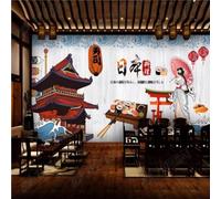 XLMING Architecture Créative Personnages Nourriture Sushi 3D Papier Peint Luxe Décoration Manger Adulte Intérieure Salon Canapé Chambre Fond TV Mur-200cm×140cm