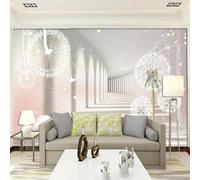 XLMING Architecture Tridimensionnelle Pissenlits Cygnes Lacs 3D Papier Peint Premium Texturé Soie Bureau Salle à Manger Salon Chambre Coucher Canapé TV Mur-250cm×170cm