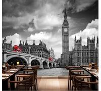 XLMING Architecture Urbaine Rétro Pont Rivière Ciel 3D Papier Peint Luxe Décoration Manger Adulte Intérieure Salon Canapé Chambre Fond TV Mur-150cm×105cm