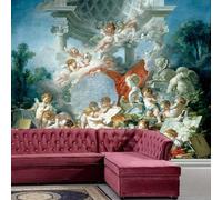 XLMING Architecture Vintage Créative Forêt Des Anges 3D Papier Peint Texture Soyeuse Intissé Salle à Manger Bureau D'étude Canapé Chambre Salon TV Mur-400cm×280cm