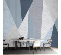 XLMING Art Abstrait Ligne Géométrique Cubique Bloc De Couleur Papier Peint 3D Soie Texturée Haut De Gamme Salon Canapé Chambre À Coucher Salle Manger Murale-150cm×105cm