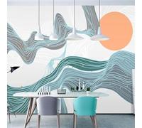 XLMING Art Abstrait Peint À La Main Paysage De Lignes Colorées 3D Papier Peint Texture Soyeuse Intissé Salle à Manger Bureau D'étude Canapé Chambre Salon TV Mur-250cm×170cm