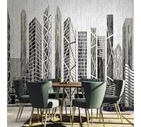 XLMING Art Abstrait Tridimensionnel De L'Architecture Urbaine 3D Papier Peint Premium Texturé Soie Bureau Salle à Manger Salon Chambre Coucher Canapé TV Mur-250cm×170cm