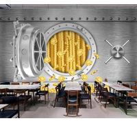 XLMING Art Créatif Abstrait Stéréo Doré 3D Papier Peint Luxe Décoration Manger Adulte Intérieure Salon Canapé Chambre Fond TV Mur-250cm×170cm