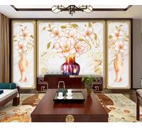 XLMING Art Créatif De La Fleur En Vase Stéréoscopique 3D Papier Peint Luxe Décoration Manger Adulte Intérieure Salon Canapé Chambre Fond TV Mur-430cm×300cm