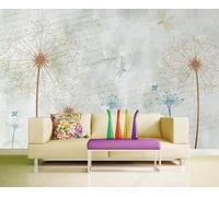 XLMING Art Créatif Rétro Peint À La Main Représentant Des Pissenlits 3D Papier Peint Texture Soyeuse Intissé Salle à Manger Bureau D'étude Canapé Chambre Salon TV Mur-430cm×300cm