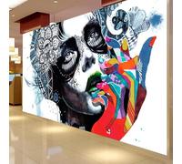 XLMING Art Dessiné À La Main Street Colour Graffiti Beauty 3D Papier Peint Texture Soyeuse Intissé Salle à Manger Bureau D'étude Canapé Chambre Salon TV Mur-250cm×170cm
