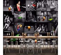 XLMING Art En Relief Billard Femme Sexy 3D Papier Peint Texture Soyeuse Intissé Salle à Manger Bureau D'étude Canapé Chambre Salon TV Mur-350cm×256cm