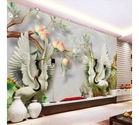 XLMING Art En Relief Jade Dragon Pêcher Pêche Marbre 3D Papier Peint Premium Texturé Soie Bureau Salle à Manger Salon Chambre Coucher Canapé TV Mur-400cm×280cm