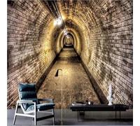 XLMING Art En Relief Mur De Briques Tunnel Extension De L'Espace 3D Papier Peint Premium Texturé Soie Bureau Salle à Manger Salon Chambre Coucher Canapé TV Mur-250cm×170cm