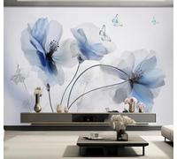 XLMING Art Esthétique Dessin À La Main Fleurs Papillons 3D Papier Peint Luxe Décoration Manger Adulte Intérieure Salon Canapé Chambre Fond TV Mur-300cm×210cm