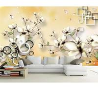 XLMING Art Floral Géométrique Créatif En Trois Dimensions 3D Papier Peint Premium Texturé Soie Bureau Salle à Manger Salon Chambre Coucher Canapé TV Mur-400cm×280cm