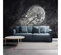 XLMING Art Forest Branches Night Moon Papier Peint 3D Soie De Luxe Intissé Bureau Salle à Manger Canapé Chambre Salon TV Mural Décoratif-300cm×210cm