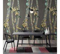 XLMING Art Géométrique Abstrait Créatif Représentant Une Plume 3D Papier Peint Texture Soyeuse Intissé Salle à Manger Bureau D'étude Canapé Chambre Salon TV Mur-350cm×256cm