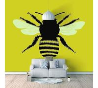 XLMING Art Minimaliste Représentant Une Abeille 3D Papier Peint Texture Soyeuse Intissé Salle à Manger Bureau D'étude Canapé Chambre Salon TV Mur-200cm×140cm