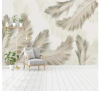 XLMING Art Minimaliste Rétro Dessiné À La Main Représentant Une Plume 3D Papier Peint Texture Soyeuse Intissé Salle à Manger Bureau D'étude Canapé Chambre Salon TV Mur-150cm×105cm