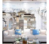 XLMING Art Peint À La Main Maison D'Architecture Pont De Pierre Ville D'Eau 3D Papier Peint Luxe Décoration Manger Adulte Intérieure Salon Canapé Chambre Fond TV Mur-430cm×300cm