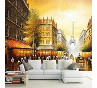 XLMING Art Peint À La Main Tour D'Architecture De La Ville D'Or Papier Peint 3D Soie Texturée Haut De Gamme Salon Canapé Chambre À Coucher Salle Manger Murale-430cm×300cm