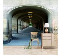 XLMING Art Rétro D'Extension Spatiale Avec Couloir De Château 3D Papier Peint Texture Soyeuse Intissé Salle à Manger Bureau D'étude Canapé Chambre Salon TV Mur-150cm×105cm