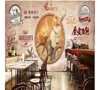 XLMING Art Rétro Représentant Des Personnages Dessinés À La Main En Forme De Pain 3D Papier Peint Luxe Décoration Manger Adulte Intérieure Salon Canapé Chambre Fond TV Mur-250cm×170cm