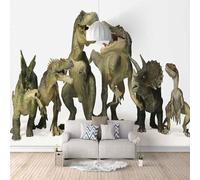 XLMING Art Stéréo Simple Animal Dinosaure 3D Papier Peint Premium Texturé Soie Bureau Salle à Manger Salon Chambre Coucher Canapé TV Mur-200cm×140cm