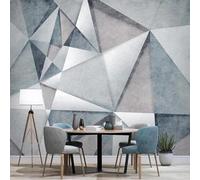 XLMING Art Stéréoscopique Ligne Abstraite Bloc De Couleur Géométrique 3D Papier Peint Texture Soyeuse Intissé Salle à Manger Bureau D'étude Canapé Chambre Salon TV Mur-200cm×140cm