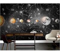 XLMING Art Tridimensionnel Peint À La Main Étoiles Constellations Planètes 3D Papier Peint Texture Soyeuse Intissé Salle à Manger Bureau D'étude Canapé Chambre Salon TV Mur-300cm×210cm