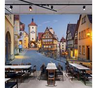 XLMING Art Vintage Architecture Villes Rues Paysages Papier Peint 3D Soie Texturée Haut De Gamme Salon Canapé Chambre À Coucher Salle Manger Murale-200cm×140cm