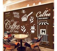 XLMING Art Vintage Nostalgie Café Anglais Papier Peint 3D Soie De Luxe Intissé Bureau Salle à Manger Canapé Chambre Salon TV Mural Décoratif-400cm×280cm