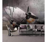 XLMING Art Vintage Représentant Des Nuages Et Des Avions Peints À La Main 3D Papier Peint Texture Soyeuse Intissé Salle à Manger Bureau D'étude Canapé Chambre Salon TV Mur-200cm×140cm