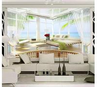 XLMING Balcon Avec Vue Sur La Mer Et Grand Espace En Trois Dimensions 3D Papier Peint Luxe Décoration Manger Adulte Intérieure Salon Canapé Chambre Fond TV Mur-200cm×140cm