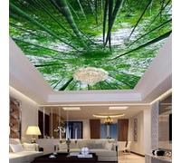 XLMING Bambouseraie Verte Fraîche Minimaliste Et Tridimensionnelle 3D Papier Peint Texture Soyeuse Intissé Salle à Manger Bureau D'étude Canapé Chambre Salon TV Mur-430cm×300cm