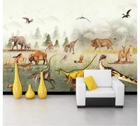 XLMING Bande Dessinée En Trois Dimensions Arbres Prairie Animaux 3D Papier Peint Texture Soyeuse Intissé Salle à Manger Bureau D'étude Canapé Chambre Salon TV Mur-250cm×170cm