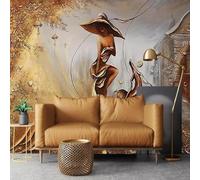 XLMING Bas Relief Doré Personnages Abstrait Art 3D Papier Peint Luxe Décoration Manger Adulte Intérieure Salon Canapé Chambre Fond TV Mur-250cm×170cm