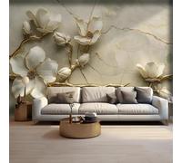 XLMING Bas Relief Tridimensionnel Branches Fleurs Art 3D Papier Peint Luxe Décoration Manger Adulte Intérieure Salon Canapé Chambre Fond TV Mur-250cm×170cm
