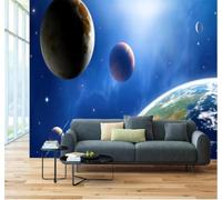 XLMING Beau Univers Espace Planète Ciel Étoilé 3D Papier Peint Premium Texturé Soie Bureau Salle à Manger Salon Chambre Coucher Canapé TV Mur-150cm×105cm
