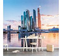 XLMING Beauté Coucher De Soleil Vue Sur La Mer Ville Architecture Paysage 3D Papier Peint Texture Soyeuse Intissé Salle à Manger Bureau D'étude Canapé Chambre Salon TV Mur-350cm×256cm