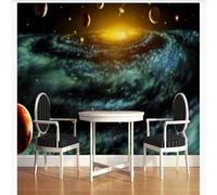 XLMING Beauté Fraîche Fantaisie Cosmique Planète Espace 3D Papier Peint Premium Texturé Soie Bureau Salle à Manger Salon Chambre Coucher Canapé TV Mur-150cm×105cm