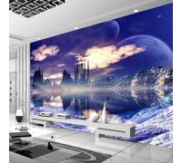 XLMING Beauté Rêve Ciel Étoilé Château Paysage Enneigé 3D Papier Peint Premium Texturé Soie Bureau Salle à Manger Salon Chambre Coucher Canapé TV Mur-200cm×140cm