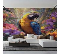 XLMING Beaux Fleurs Cascade Forêt Petits Oiseaux 3D Papier Peint Luxe Décoration Manger Adulte Intérieure Salon Canapé Chambre Fond TV Mur-300cm×210cm