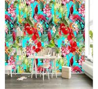 XLMING Belle Jardinage Tropicale Colorée Fleur De Feuille De Bananier 3D Papier Peint Premium Texturé Soie Bureau Salle à Manger Salon Chambre Coucher Canapé TV Mur-250cm×170cm
