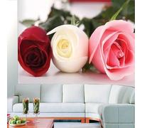 XLMING Belle Rose Minimaliste En Tridimensionnel Colorée 3D Papier Peint Premium Texturé Soie Bureau Salle à Manger Salon Chambre Coucher Canapé TV Mur-430cm×300cm