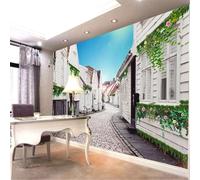 XLMING Belle Ville Paysage Architecture Rue Ciel 3D Papier Peint Texture Soyeuse Intissé Salle à Manger Bureau D'étude Canapé Chambre Salon TV Mur-300cm×210cm