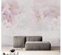 XLMING Belles Fleurs Roses Minimalistes En Trois Dimensions 3D Papier Peint Premium Texturé Soie Bureau Salle à Manger Salon Chambre Coucher Canapé TV Mur-400cm×280cm