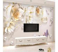 XLMING Bijoux Relief Minimaliste Tulipes Petits Poissons 3D Papier Peint Premium Texturé Soie Bureau Salle à Manger Salon Chambre Coucher Canapé TV Mur-150cm×105cm