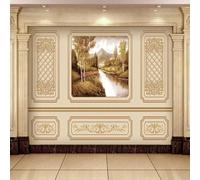XLMING Cadre Photo Géométrique En Trois Dimensions Forêt Rivière Hautes Montagnes 3D Papier Peint Texture Soyeuse Intissé Salle à Manger Bureau D'étude Canapé Chambre Salon TV Mur-150cm×105cm
