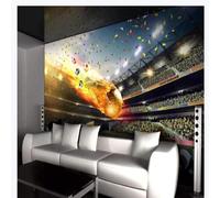 XLMING Cartoon Abstrait Terrain De Football Football Acclamations Foule 3D Papier Peint Texture Soyeuse Intissé Salle à Manger Bureau D'étude Canapé Chambre Salon TV Mur-350cm×256cm